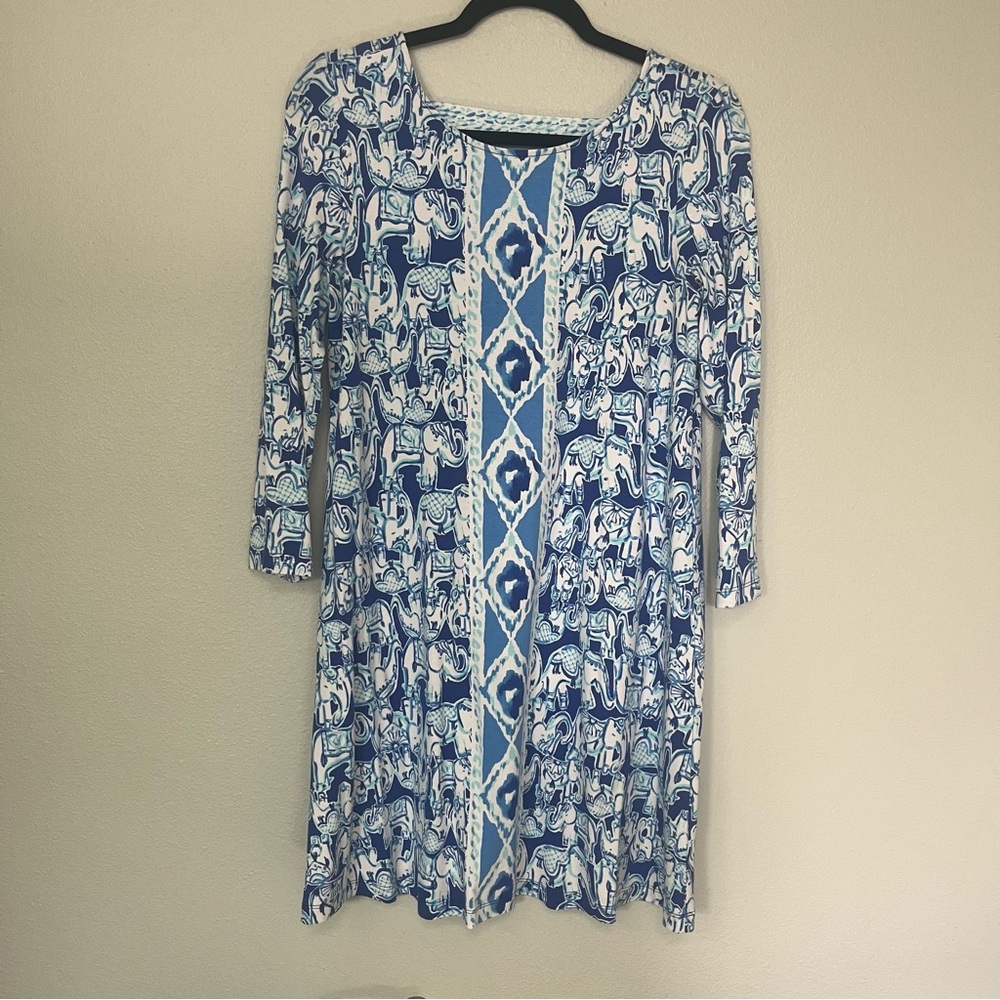 Lilly Pulitzer Vibrant Blue and White Patterned Dress